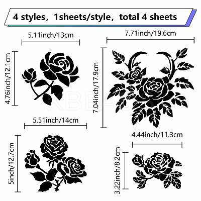 4Pcs 4 Styles PET Waterproof Self-adhesive Car Stickers DIY-WH0308-225A-088-1
