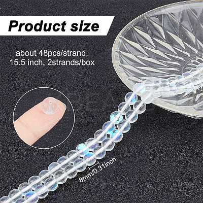 2 Strands Synthetic Moonstone Beads Strands G-GO0001-25B-1