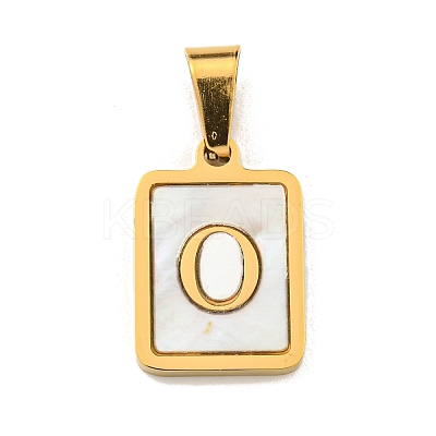 PVD Vacuum Plating 304 Stainless Steel Pave Natural White Shell Pendants STAS-S130-03G-O-1