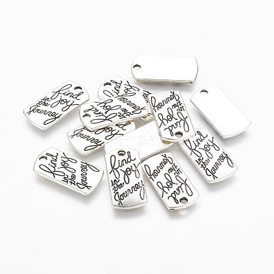 Tibetan Style Alloy Rectangle Pendants TIBEP-Q043-049-RS-1