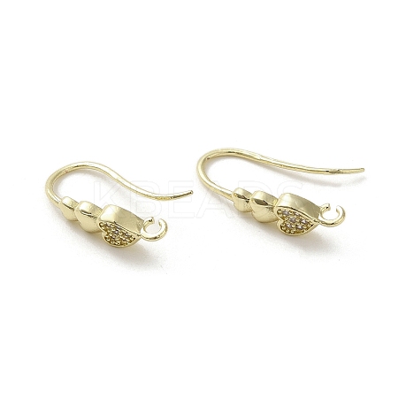 Brass Micro Pave Cubic Zirconia Earring Hooks KK-C048-13B-G-1