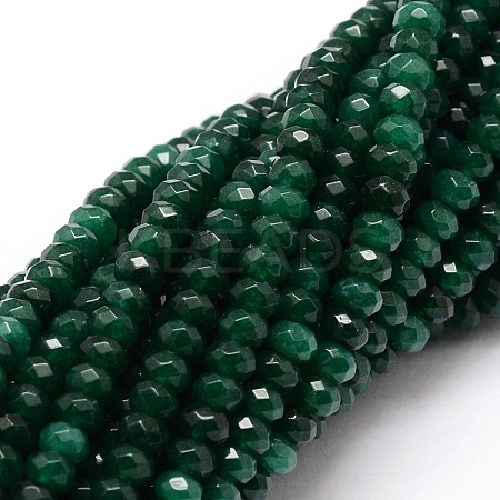 Dyed Natural Malaysia Jade Rondelle Beads Strands X-G-E316-2x4mm-05-1