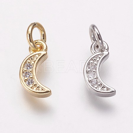 Brass Cubic Zirconia Pendants KK-P134-15-1
