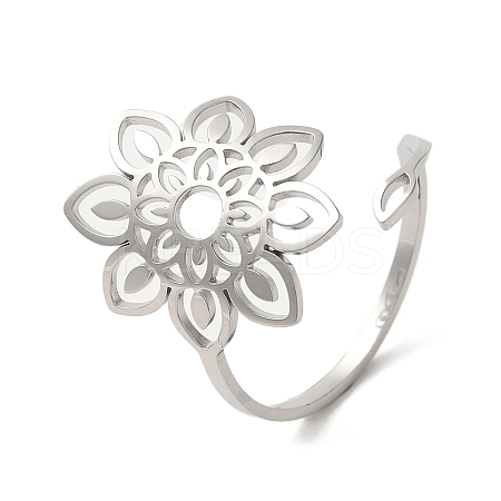 Non-Tarnish 304 Stainless Steel Open Cuff Ring RJEW-Z026-02P-1