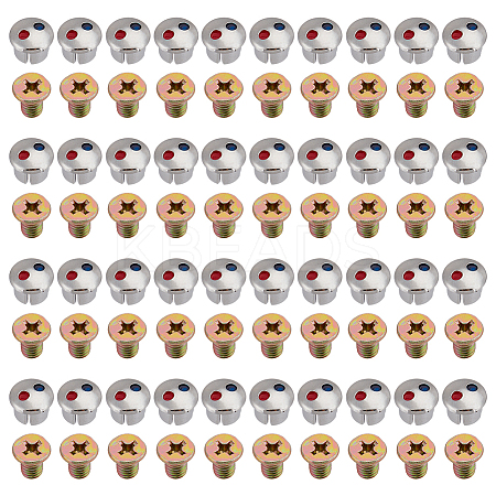 80Pcs 2 Styles Plastic Faucet Handle Hot And Cold Water Sign & Iron Screws CABI-GO0002-42-1