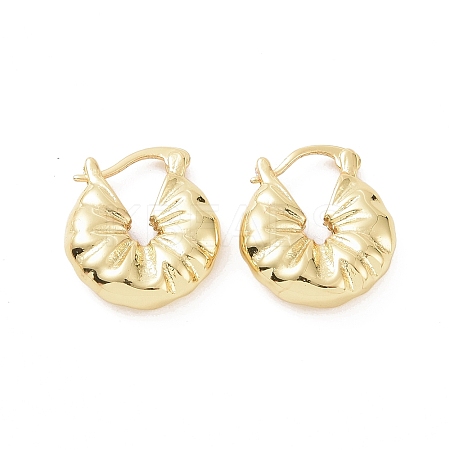 Brass Thick Hoop Earrings for Women EJEW-F303-11G-1