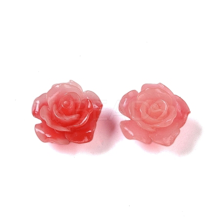 Synthetic Coral 3D Flower Rose Beads CORA-A005-14mm-32-1