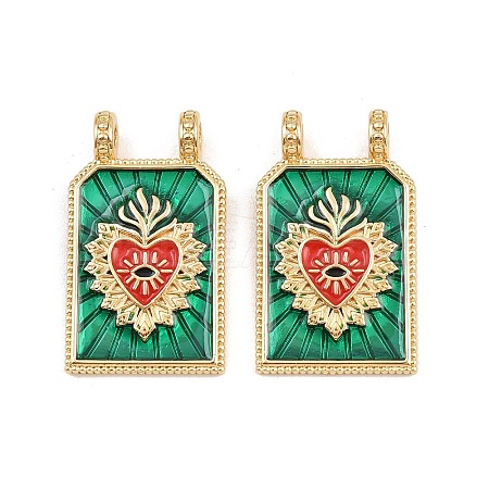 Brass Enamel Pendants KK-B157-28C-G-1