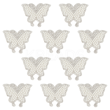 10Pcs Butterfly Hotfix Rhinestone Iron on/Sew On Patches PATC-DR0001-04B-1
