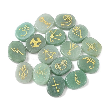 16Pcs 16 Styles Natural Green Aventurine Display Decorations G-F786-02A-05-1