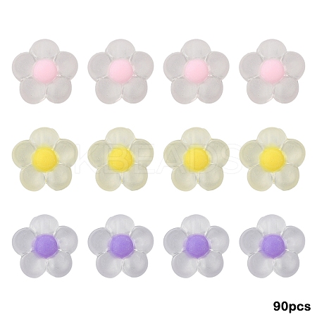 90Pcs 3 Colors Transparent Acrylic Beads TACR-YW0002-24-1