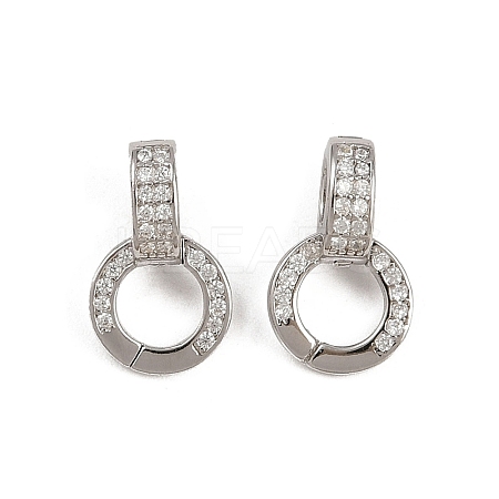 Rhodium Plated 925 Sterling Silver Micro Pave Clear Cubic Zirconia Enhancer Shortener Bails STER-H105-05P-1