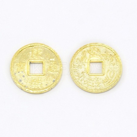 Feng Shui Chinoiserie Jewelry Findings Alloy Copper Cash Beads PALLOY-M018-01G-1