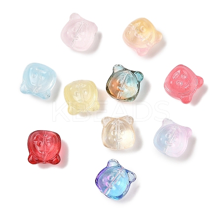 Transparent Spray Paint Glass Beads GLAA-Z011-01-1