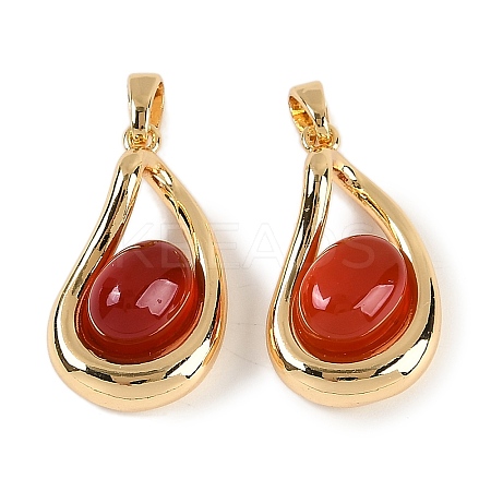 Natural Carnelian(Dyed & Heated) Pendants KK-P283-44G-1