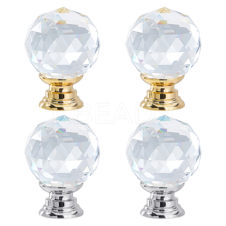 4Pcs 2 Style Quartz Crystal Drawer Knobs FIND-FH0002-85-1