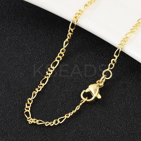 Brass Figaro Chains Necklace for Women LS-NJEW-P265-28G-1