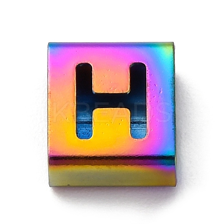 Ion Plating(IP) 304 Stainless Steel Square Slide Charms STAS-L132-04H-M-1