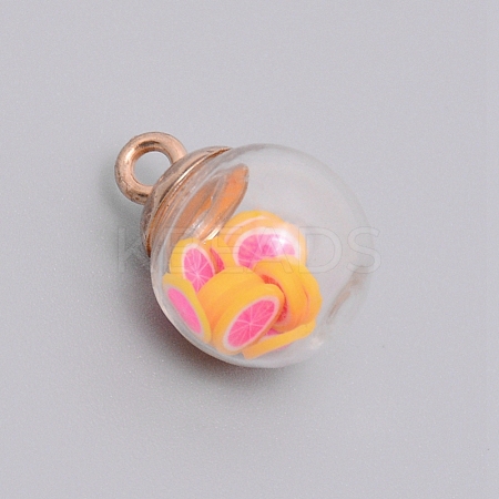 Transparent Glass Globe Pendants GLAA-WH0026-01C-1