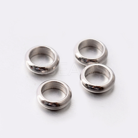 201 Stainless Steel Ring Spacer Beads STAS-E082-12-1