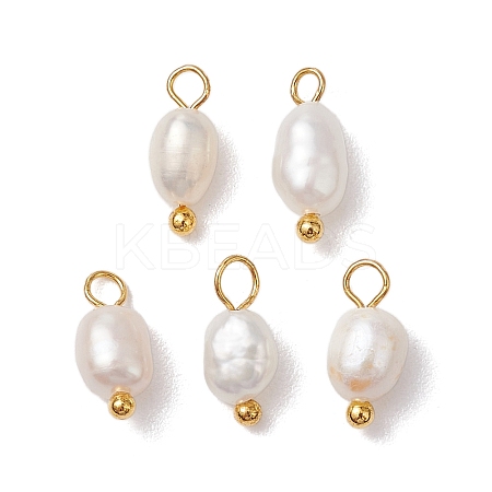 Natural Freshwater Pearl Potato Charms PALLOY-JF03202-01-1