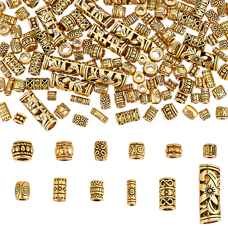 120Pcs 12 Styles Tibetan Style Alloy Beads FIND-PH0025-18-1