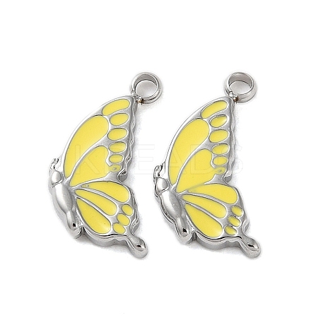 304 Stainless Steel with Enamel Charms STAS-L022-400P-03-1