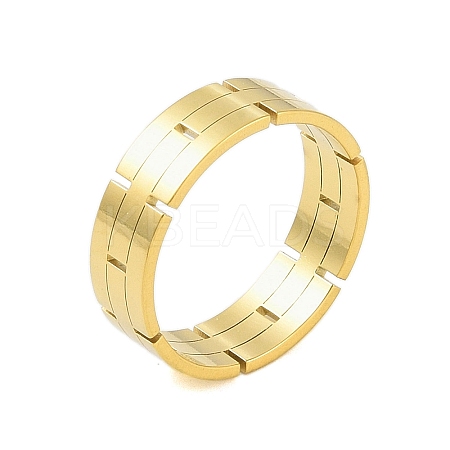 304 Stainless Steel Chain Shape Finger Ring LS-RJEW-C084-01C-G-1