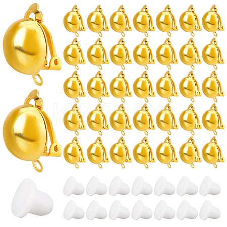 40Pcs Brass Clip-on Earring Findings KK-SP0001-14G-1
