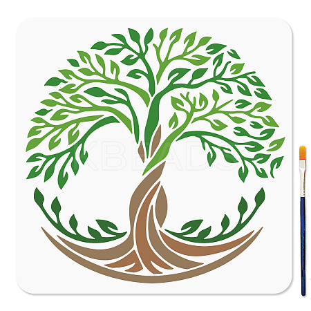 1Pc PET Hollow Out Drawing Painting Stencils DIY-MA0006-46A-01-1