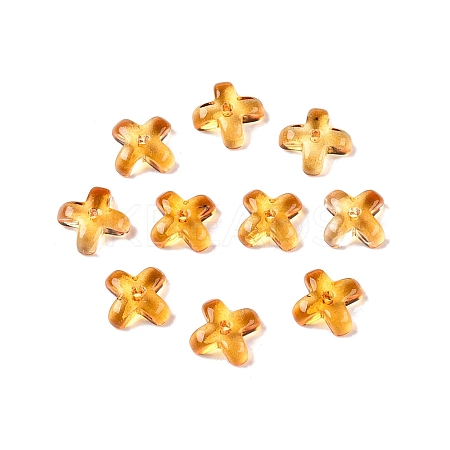 Transparent Spray Painted Glass Beads GLAA-R211-06-C07-1