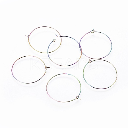 Ion Plating(IP) 304 Stainless Steel Hoop Earring Findings LS-STAS-G201-07B-M-1