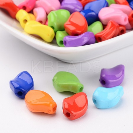 Mixed Color Acrylic Twist Rhombus Beads for Chunky Necklace Jewelry X-SACR-541-M-1
