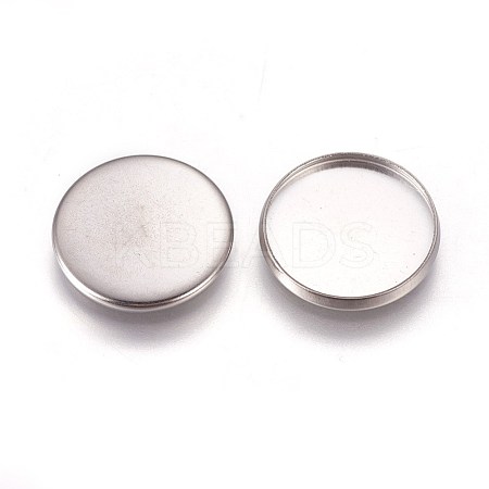 Tarnish Resistant 304 Stainless Steel Plain Edge Bezel Cups STAS-E460-10P-16mm-1