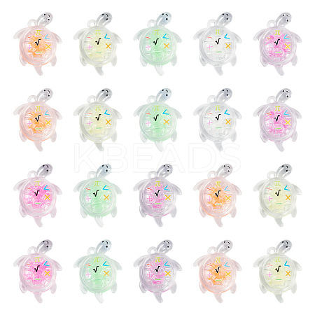 30Pcs Transparent Acrylic and Glitter Powder Pendants TACR-TA0001-91-1