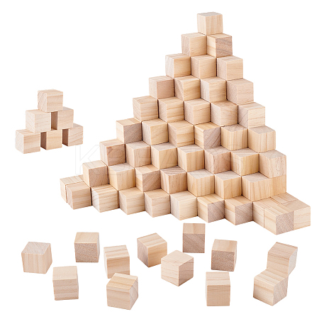 Unfinished Wood Craft Cube Block WOOD-AR0001-54B-1