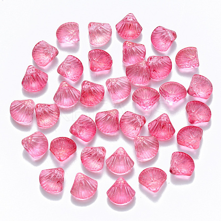 Transparent Spray Painted Glass Beads GLAA-T016-04C-1