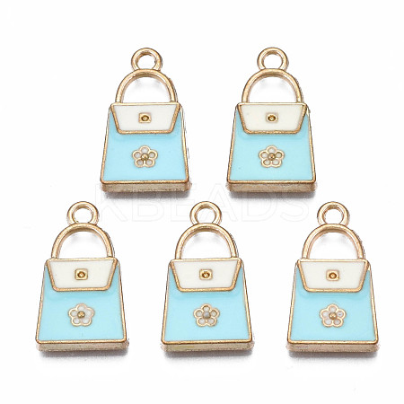 Rack Plating Alloy Enamel Pendants ENAM-T011-122B-1