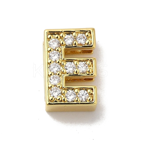Brass Micro Pave Cubic Zirconia Beads KK-H487-25G-05-1