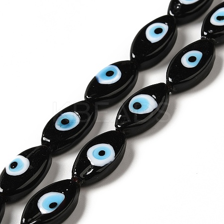 Handmade Evil Eye Lampwork Beads Strands LAMP-G154-06C-1