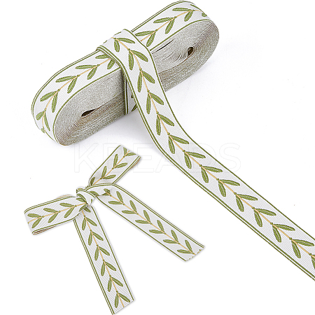 12.75M Polyester Leaf Pattern Ribbon OCOR-DC0001-28C-1