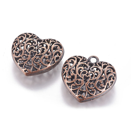 Hollow Tibetan Style Alloy Heart Pendants LS-TIBEP-S095-R-NR-1