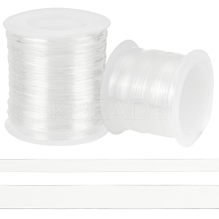 2 Rolls 2 Styles Invisible Stretchy TPU Plastic Transparent Elastic Strap FIND-BC0004-80-1