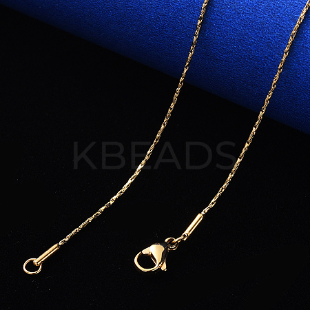 PVD Vacuum Plating 304 Stainless Steel Boston Link Chain Necklace NJEW-S420-006D-G-1