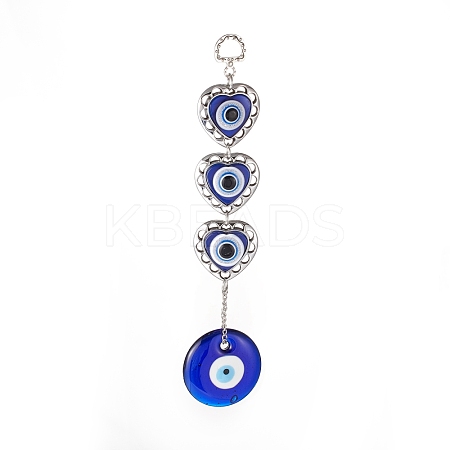 Handmade Lampwork & Resin Evil Eye Pendant Decorations HJEW-C001-03-1