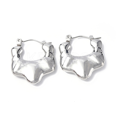 Non-Tarnish 304 Stainless Steel Hollow Twist Teardrop Hoop Earrings for Women LS-STAS-B034-15P-1
