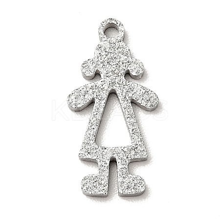 Non-Tarnish 304 Stainless Steel Textured Pendants STAS-J040-06B-P-1