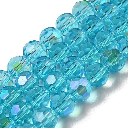 Electroplate Transparent Glass Beads Strands EGLA-A035-T8mm-L08-1