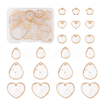 24Pcs 6 Style Natural Capiz Shell Charms SSHEL-TA0001-06-1