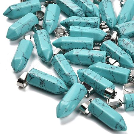 Synthetic Turquoise Pendants G-Z067-07P-05-1
